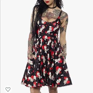 Sourpuss Black and Red Midi Dress